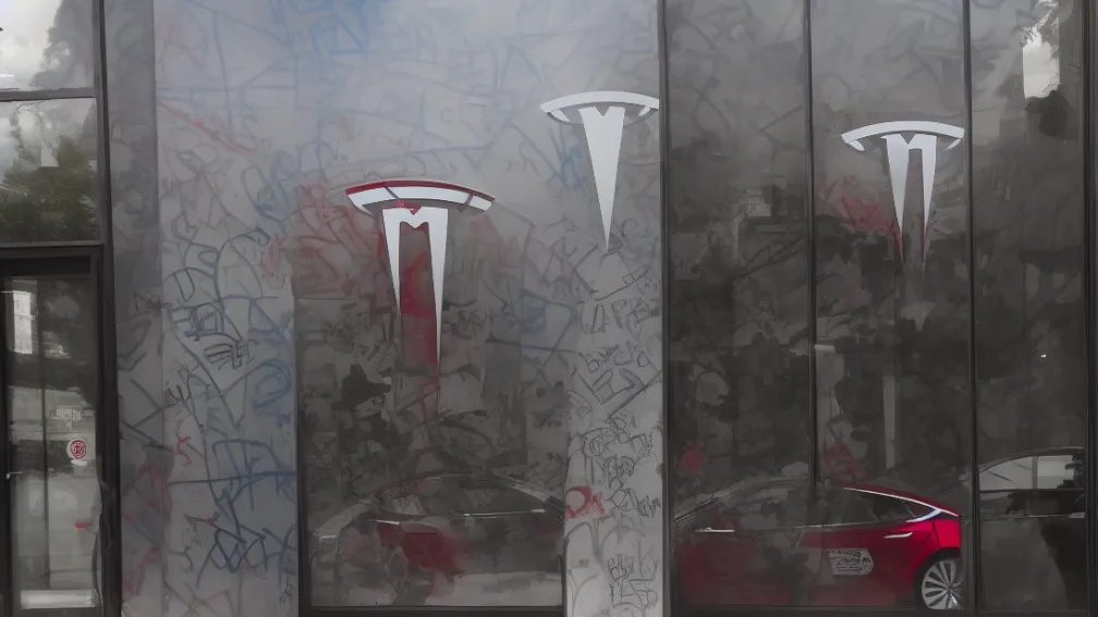 ناشطون بيئيون يهاجمون إيلون ماسك ويخربون متجر Tesla في مانهاتن