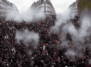 اعتداء على منصة الحزب الاشتراكي في باريس خلال مظاهرات 1 مايو